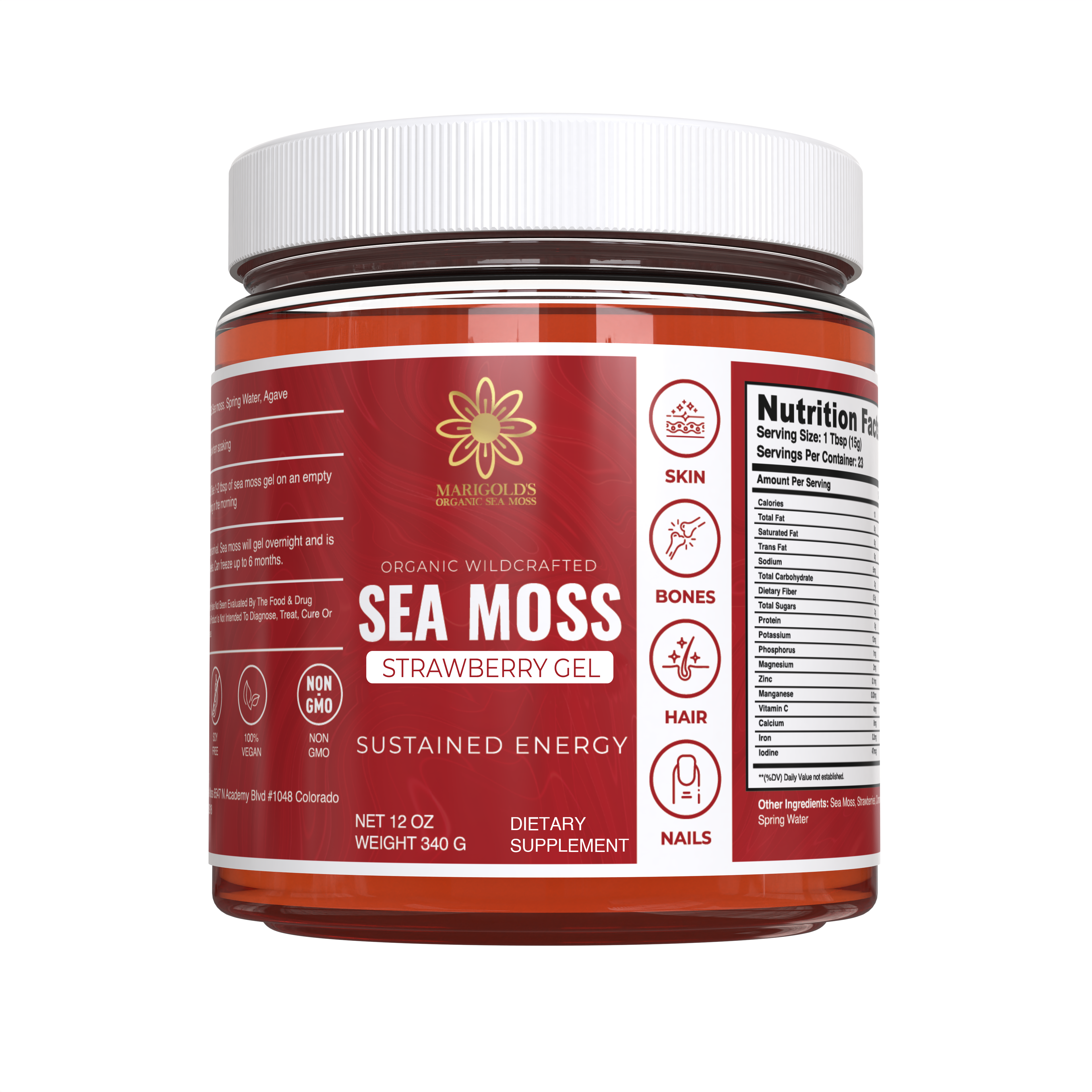 12oz Strawberry Sea Moss Gel